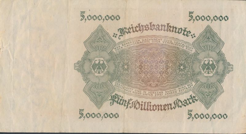 Tedesco Empire Rosenbg: 88 usato (III) 1923 5 Milioni di euro Mark (10288483