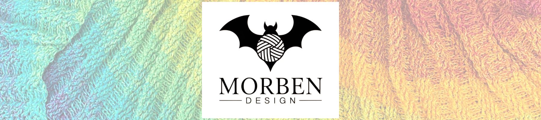 Titelbild mit Logo von Morben Design mit Häkeltuch im Hintergrund.