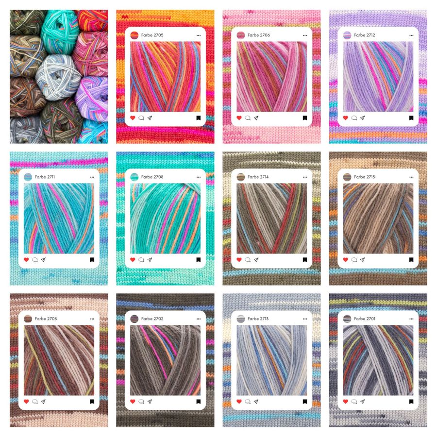 Sockengarn in 11 verschiedenen Farben zum Sonderpreis von 59,95€.