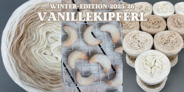 Winter-Edition 2025/26 im Verlauf Vanillekipferl in weiß creme beige.