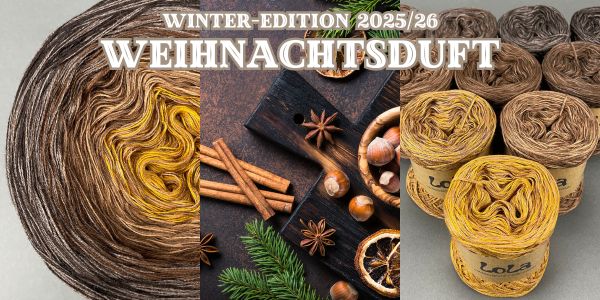 Winter-Edition 2025/26 im Verlauf Weihnachtsduft in curry, nuss, braun.