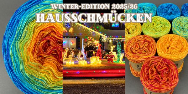 Winter-Edition 2025/26 im Verlauf Hausschmücken in rot, gelb, grün und blau.