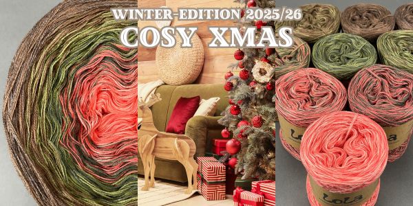 Winter-Edition 2025/26 im Verlauf Cosy xmas in lachs, grün und nuss.