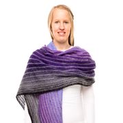 StrickSet inkl. PDF Strickanleitung JoJo Merinowolle 4fach + Diva Tuch the Flow lavendel night