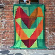 Strickset inkl. PDF-Strickanleitung LoLa 4fach Patchworkdecke LogCabin Sweetheart