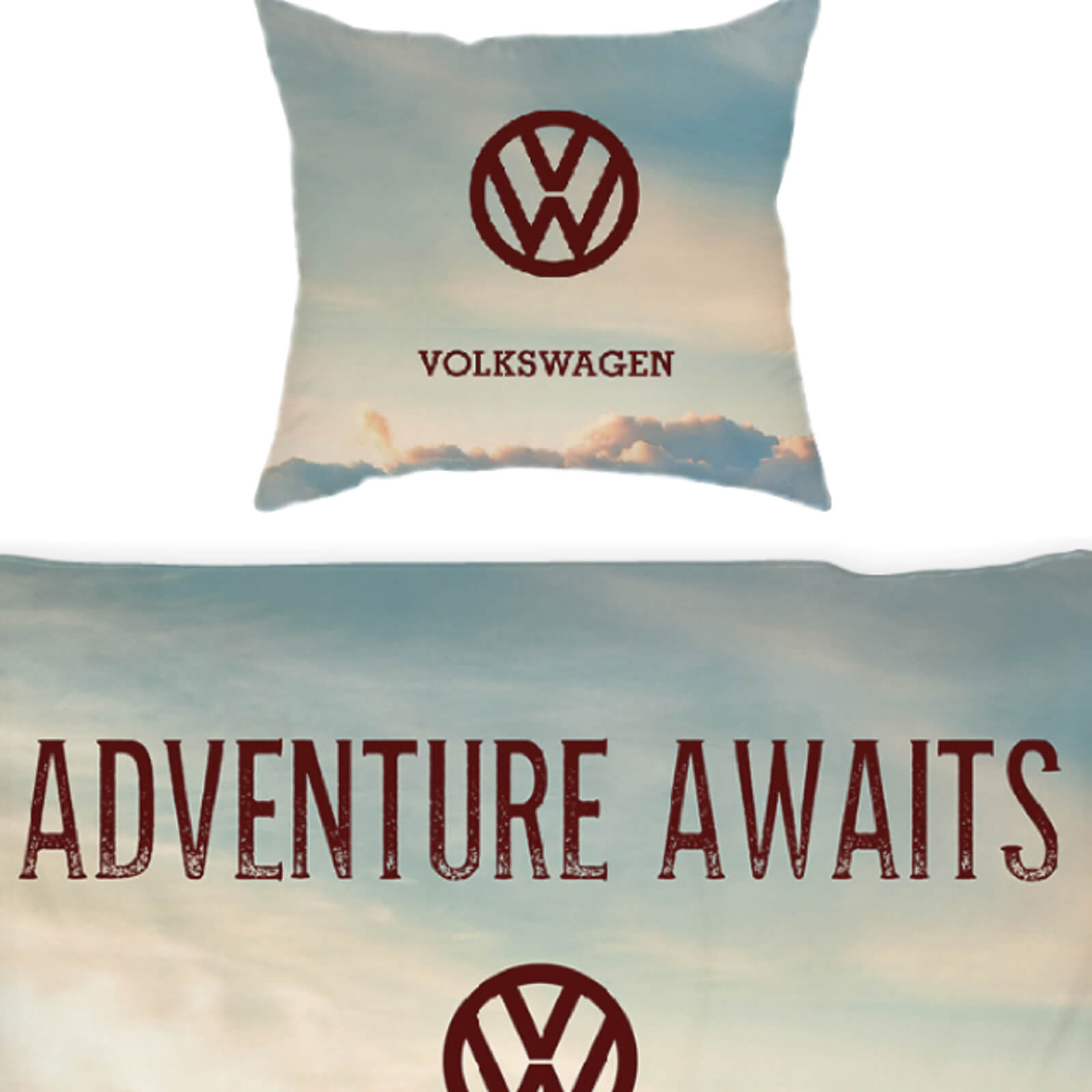 Set Biancheria Letto VW Bulli Camper Van - Copripiumino 135x200 Cm + Federa 80x80 Cm, Cotone 100% Reversibile | Design Graffiti Retro Anni '50