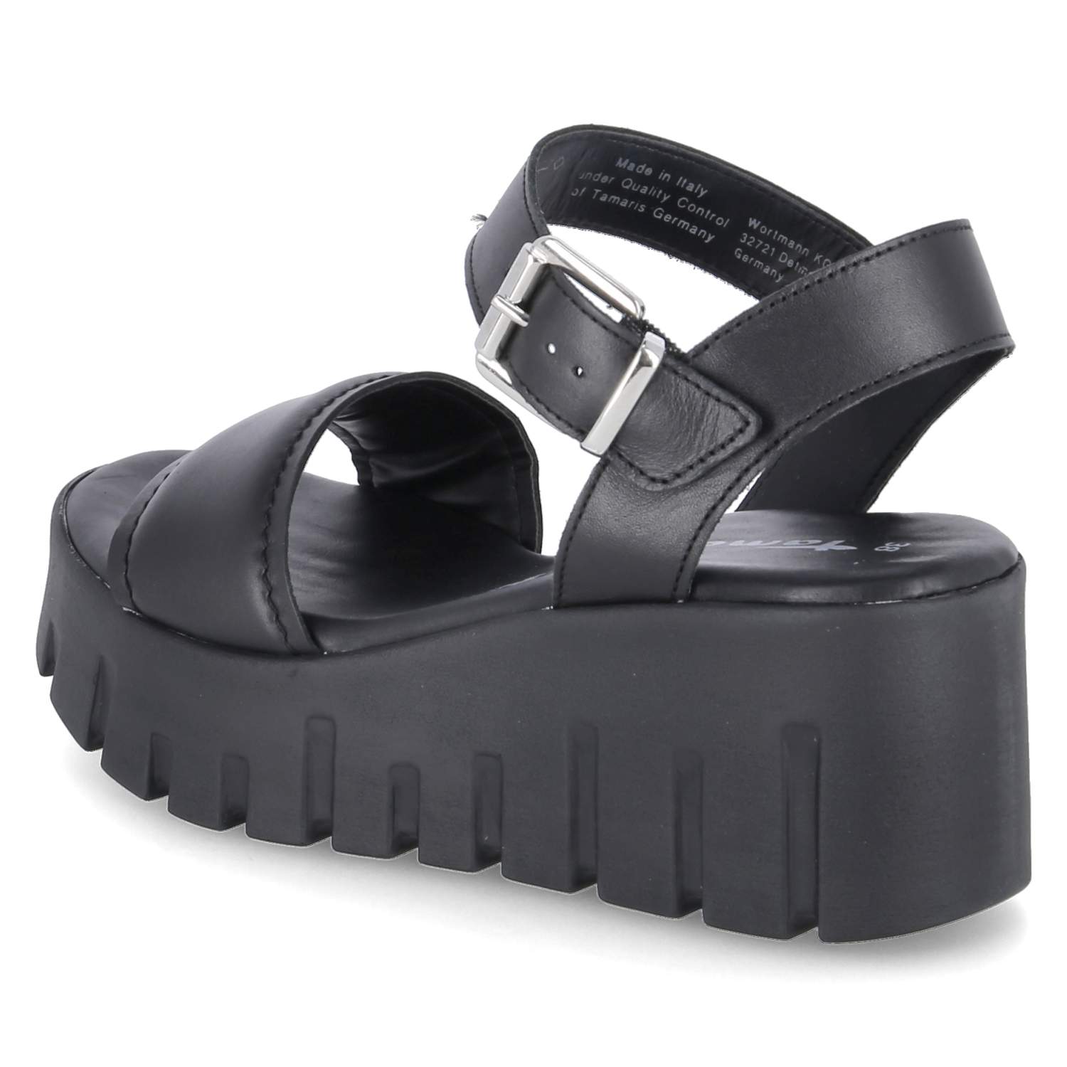 Plateau-Sandalen - black leather