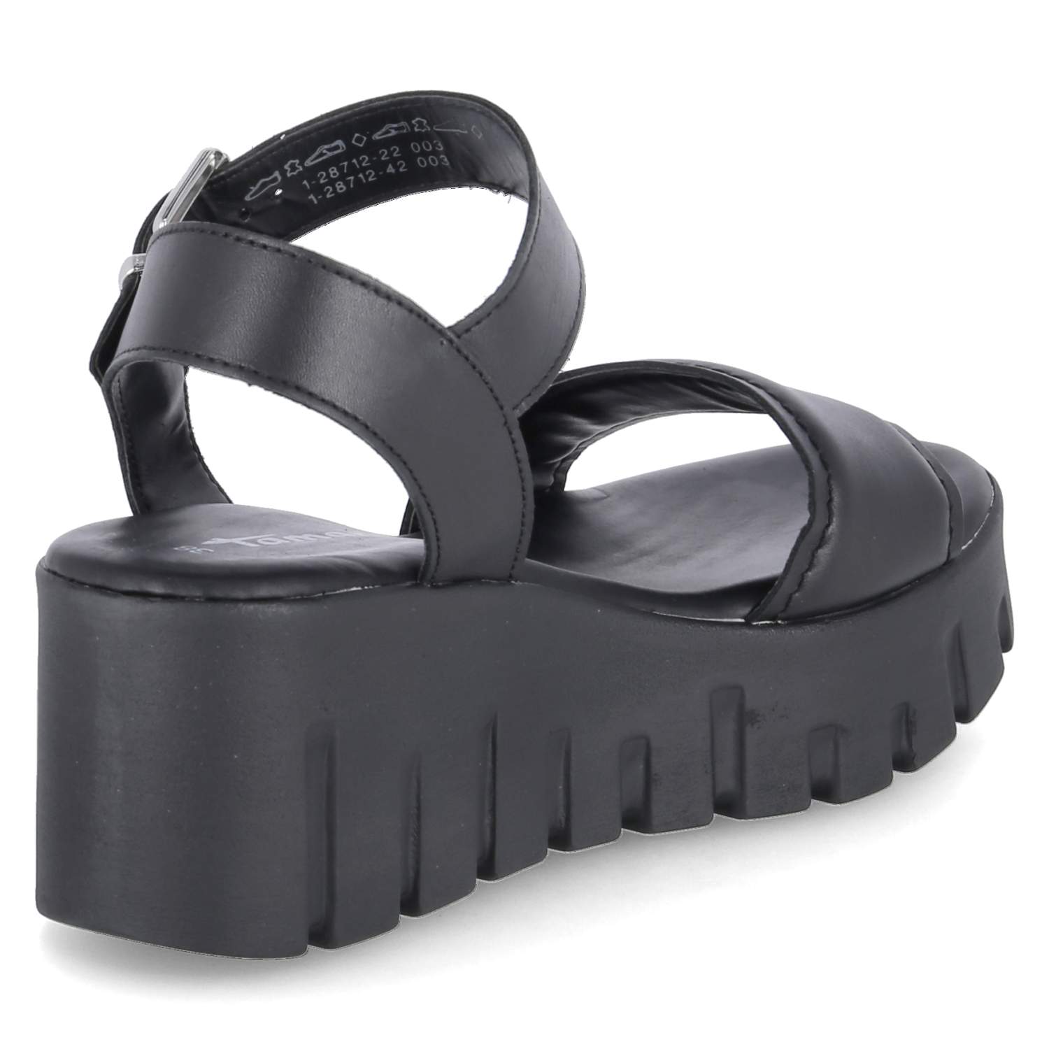 Plateau-Sandalen - black leather