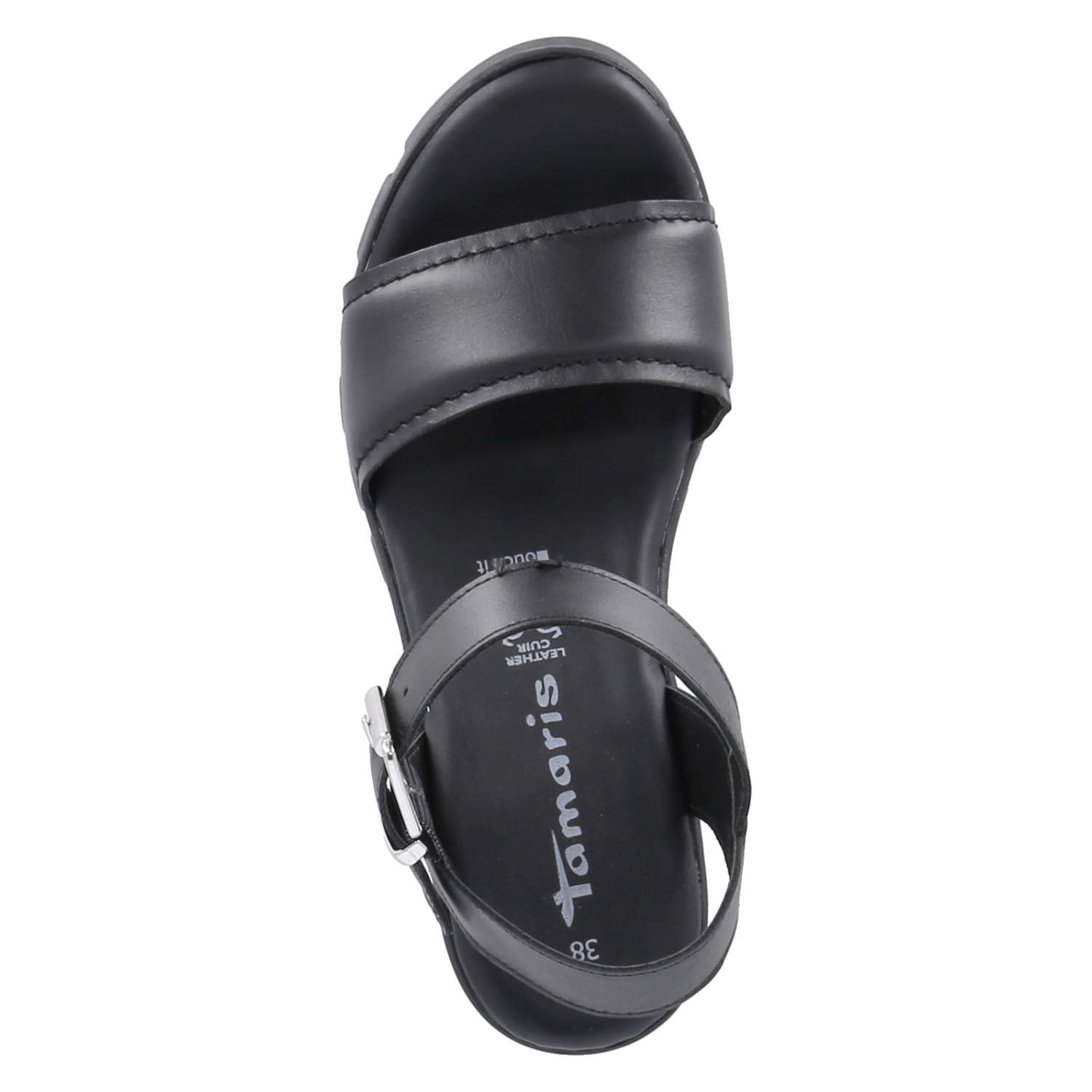 Plateau-Sandalen - black leather