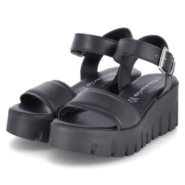 Plateau-Sandalen - black leather