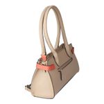 Schultertasche - taupe/coral