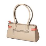 Schultertasche - taupe/coral