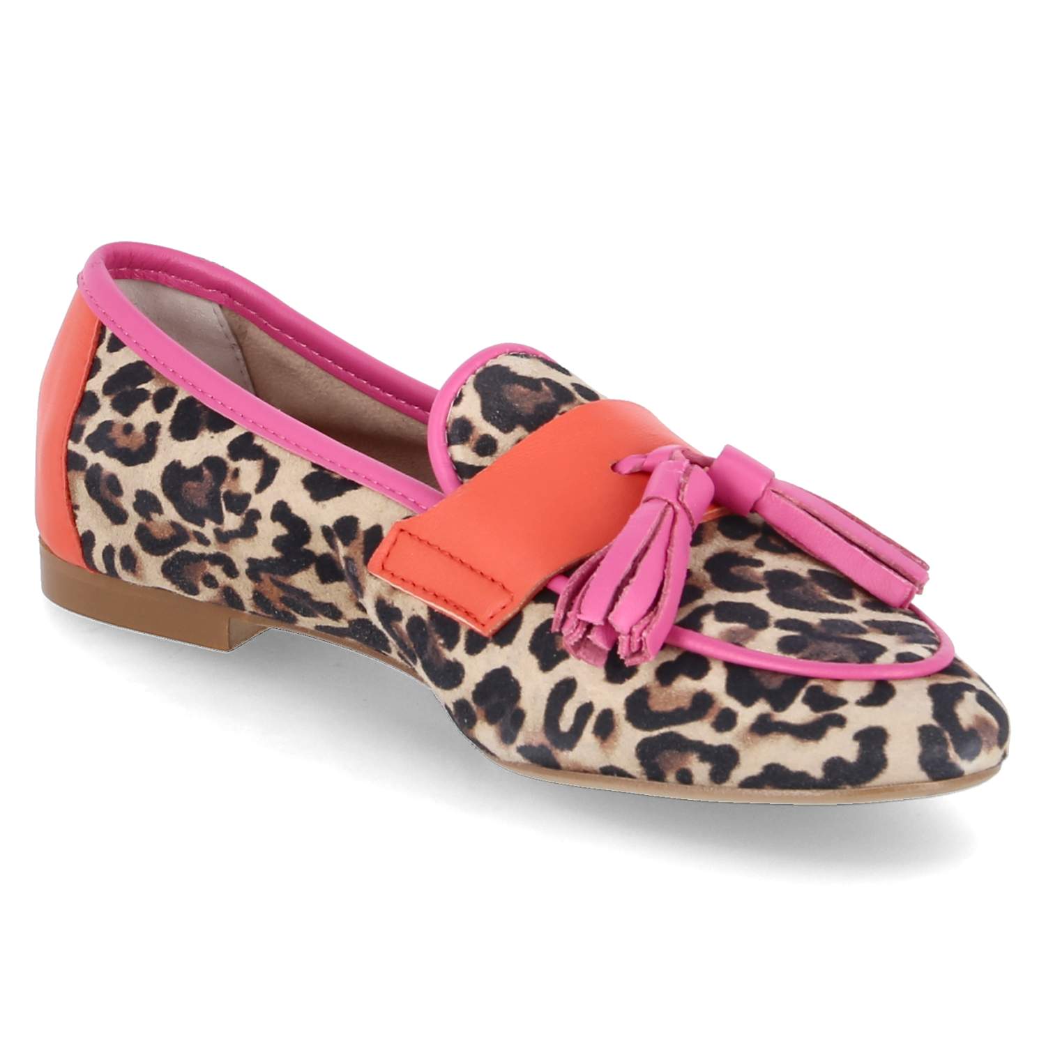 Slipper - camel/fuxia/  corallo