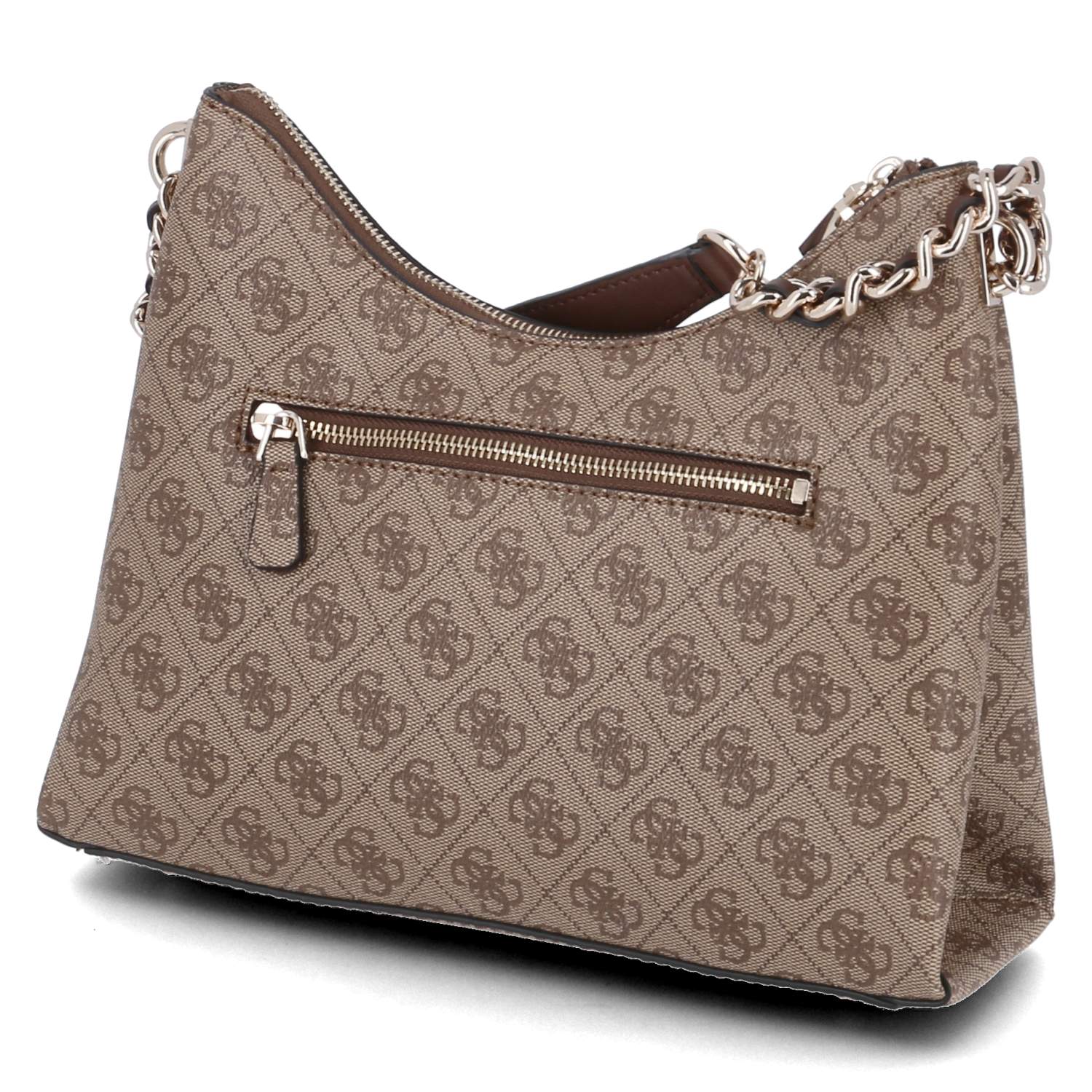 Schultertasche IZZY - latte logo/brown