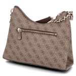 Schultertasche IZZY - latte logo/brown