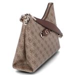 Schultertasche IZZY - latte logo/brown