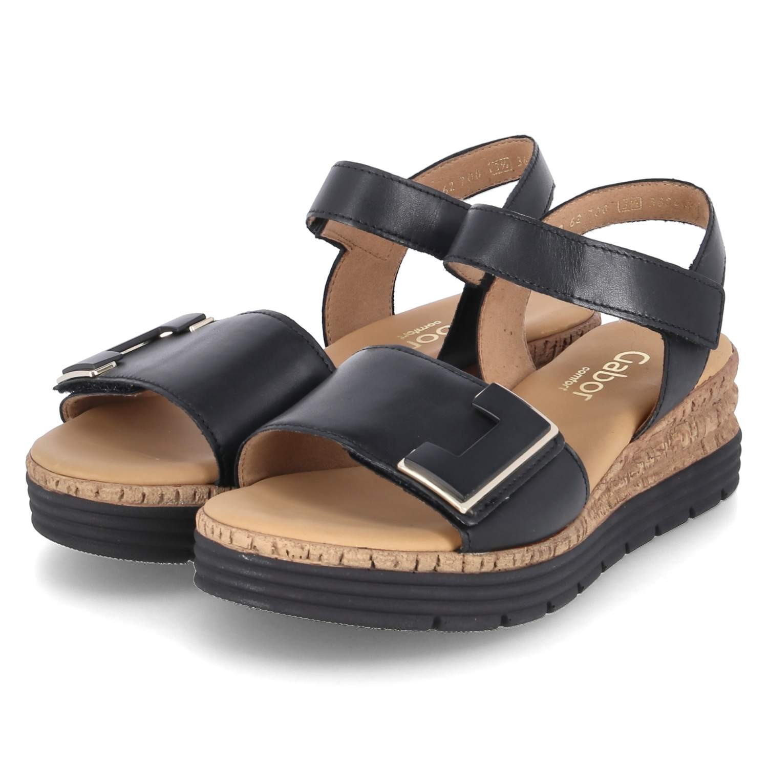 Sandalen - schwarz (uni+gold)