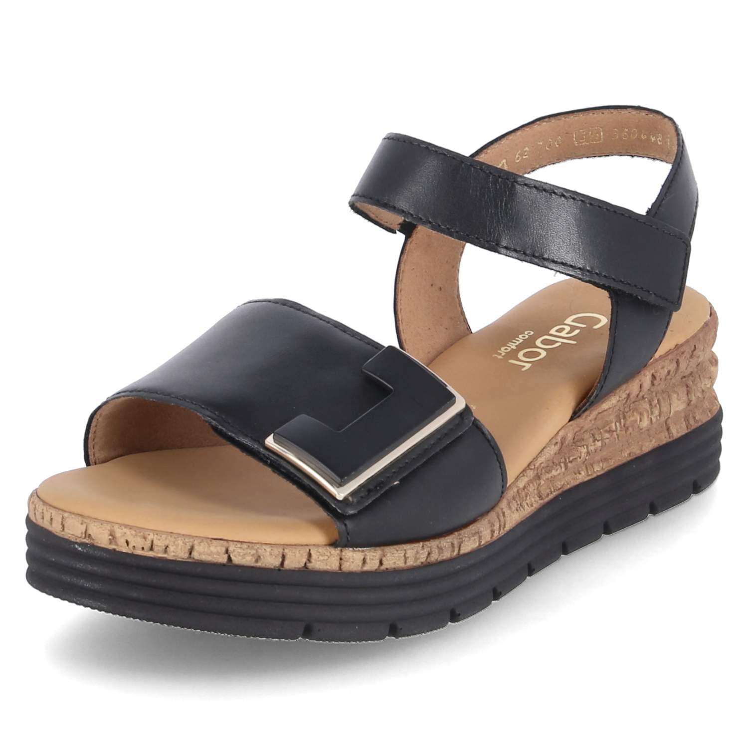 Sandalen - schwarz (uni+gold)