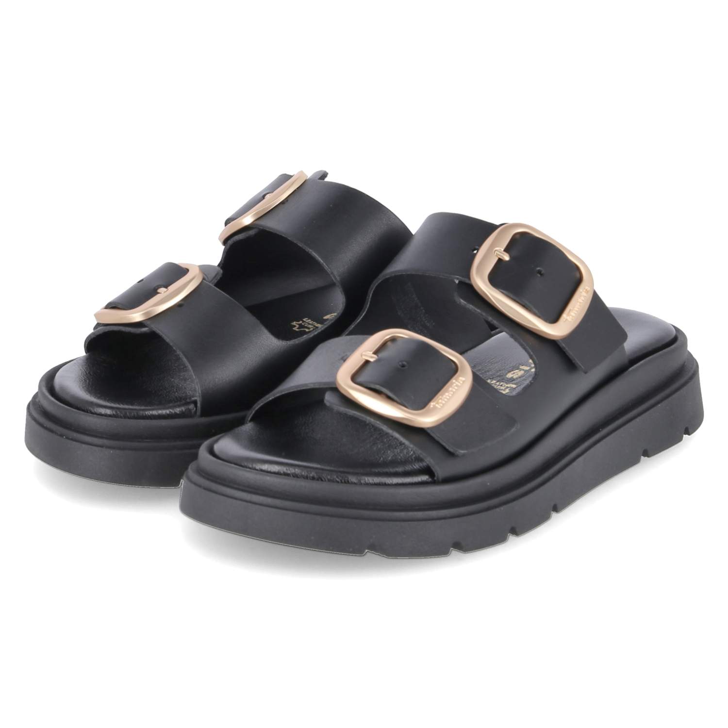 Pantoletten - black leather