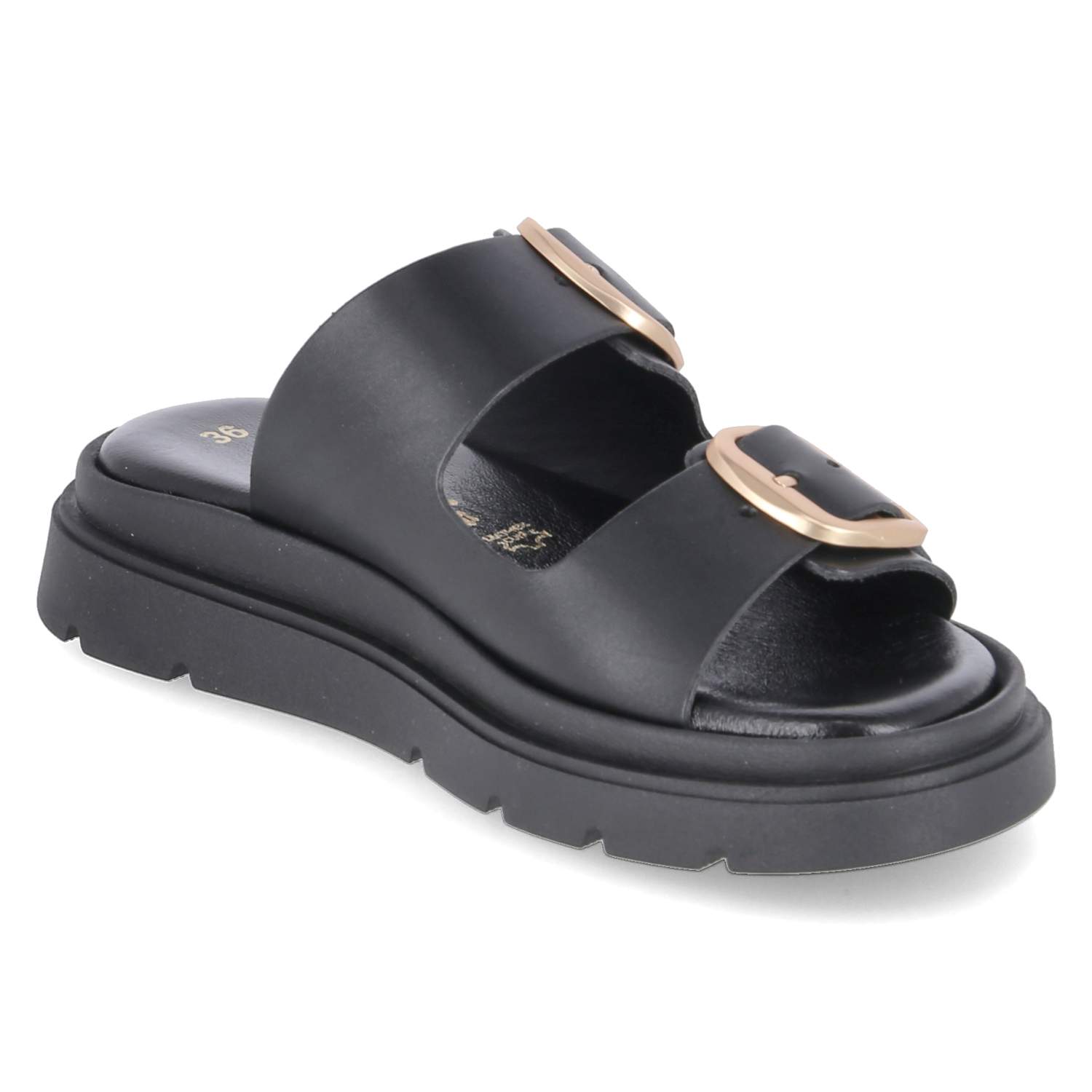 Pantoletten - black leather
