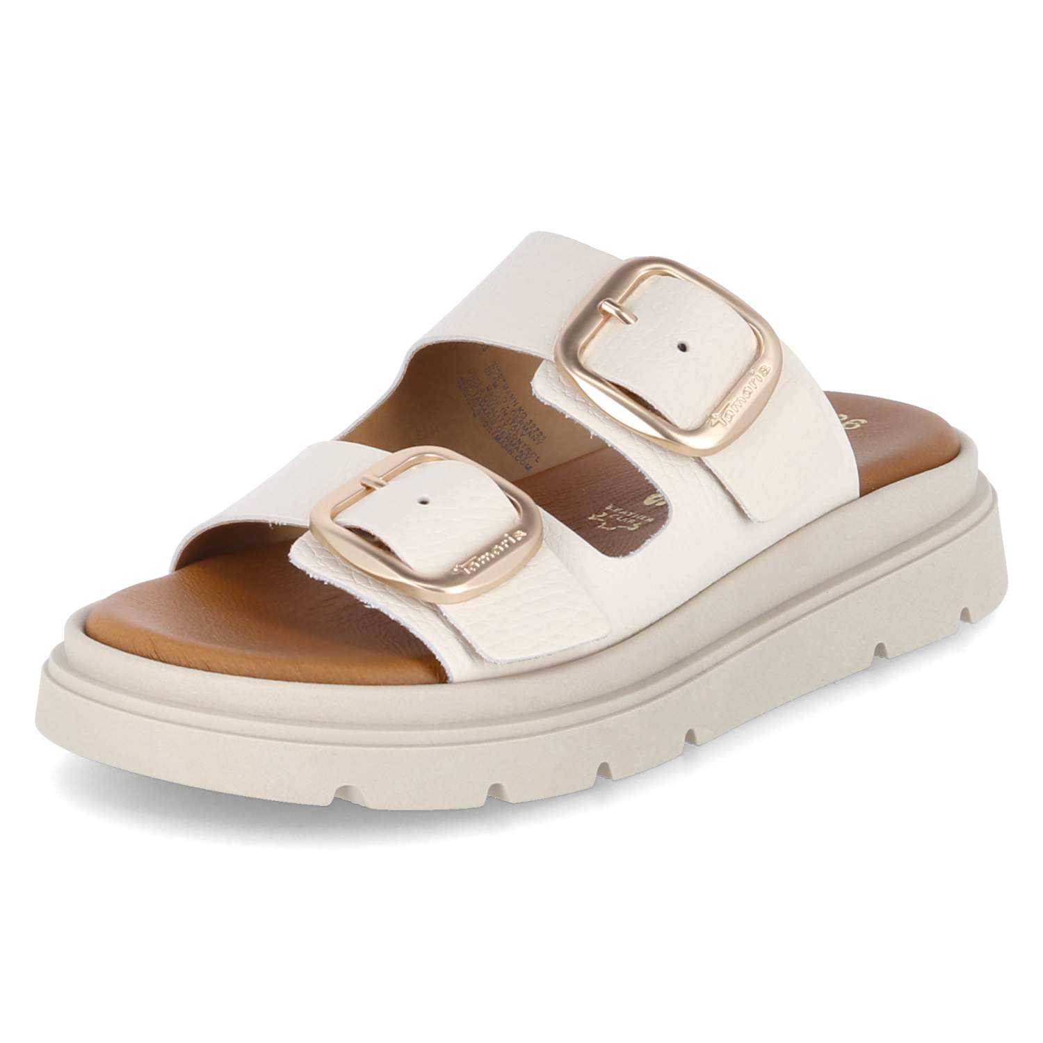 Pantoletten - ivory leather