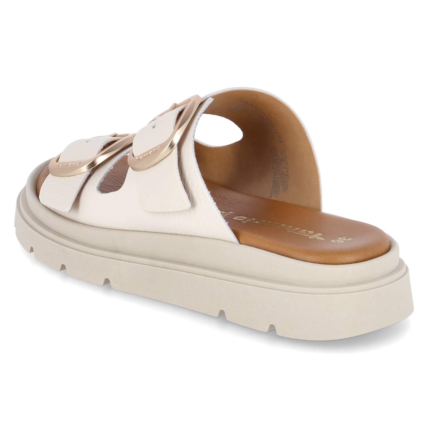 Pantoletten - ivory leather