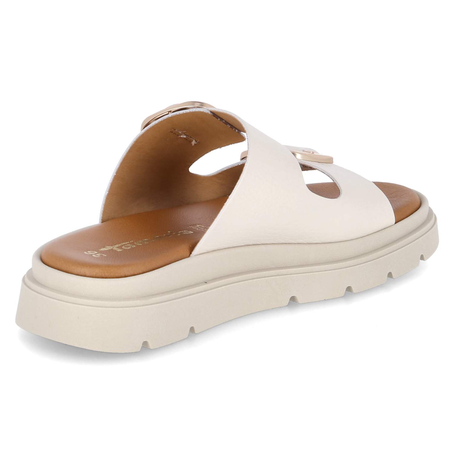 Pantoletten - ivory leather
