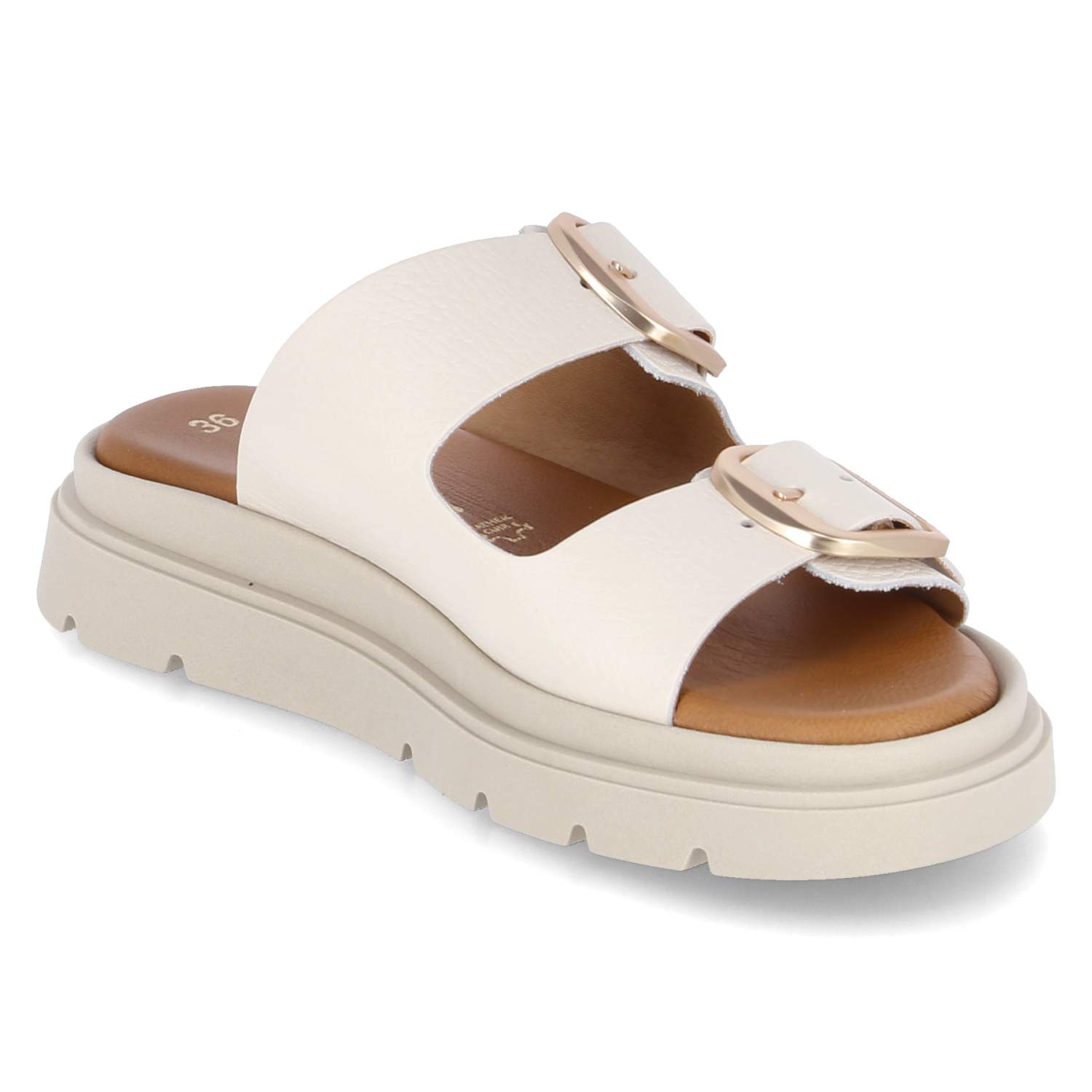 Pantoletten - ivory leather