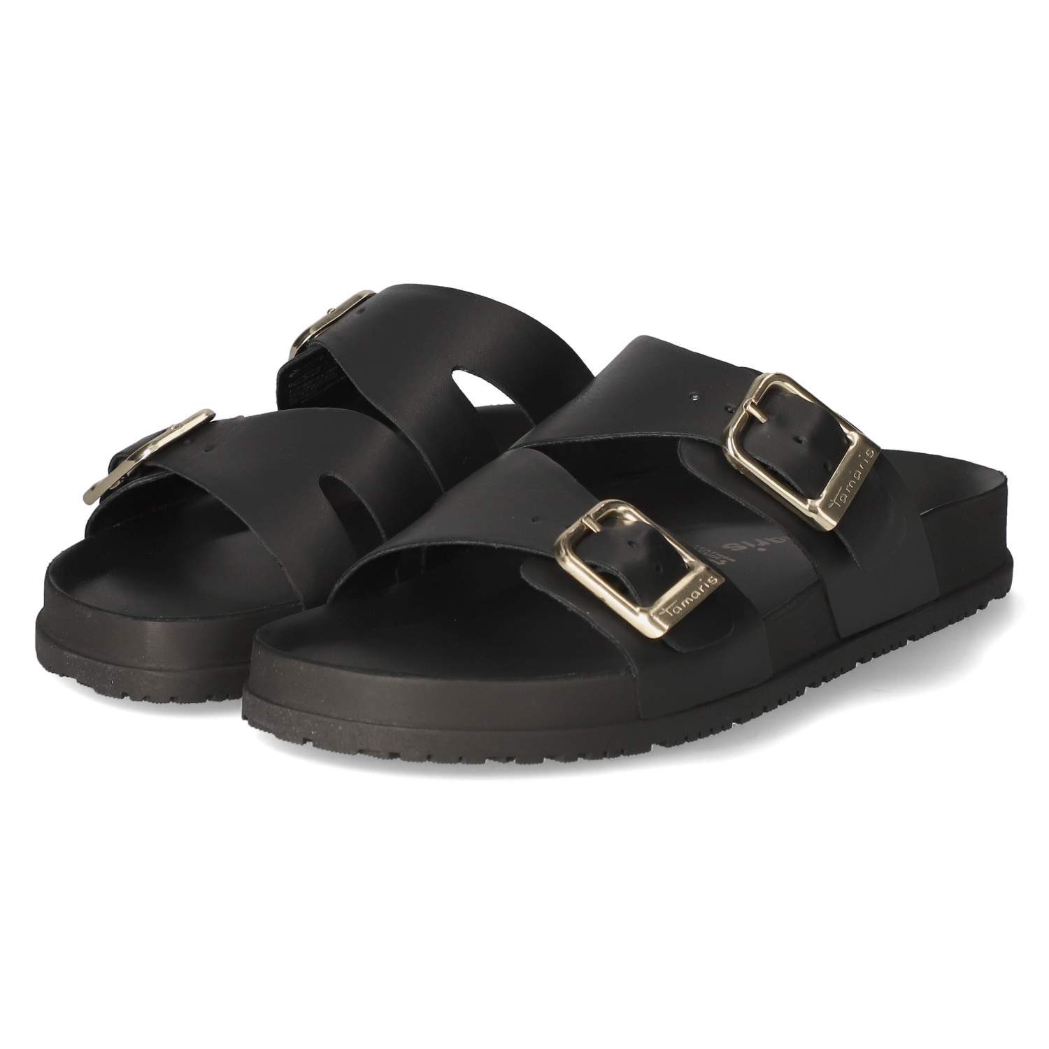 Pantoletten - black leather