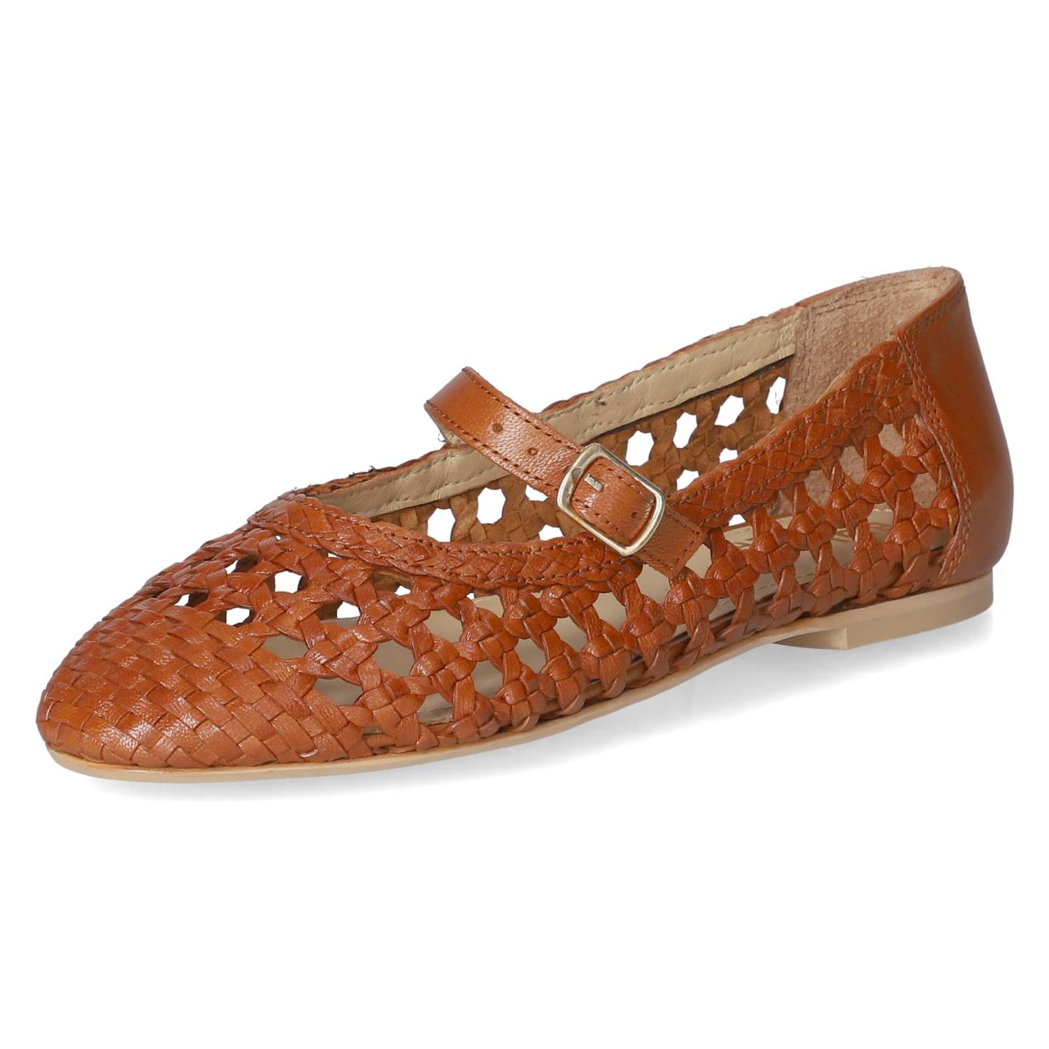 Spangenballerinas  - cognac