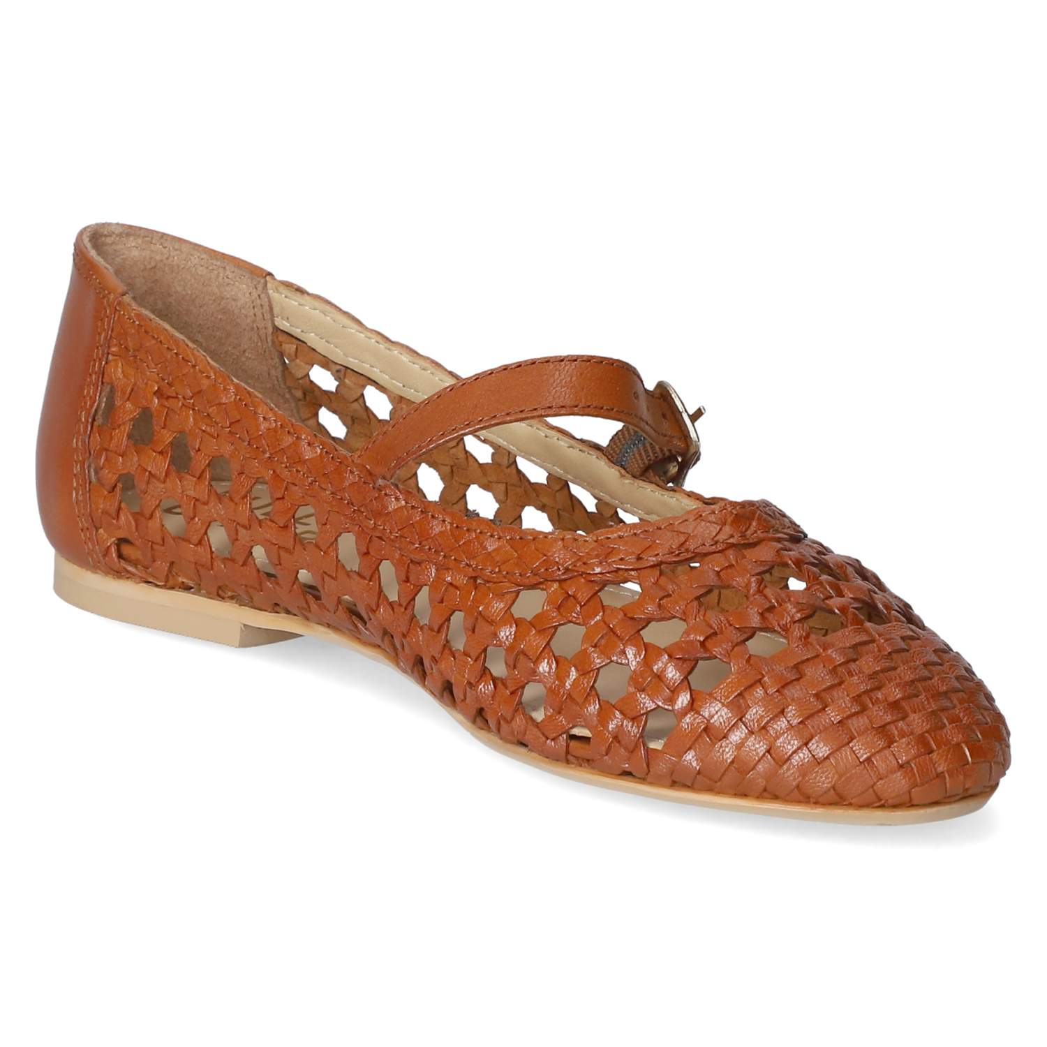 Spangenballerinas  - cognac