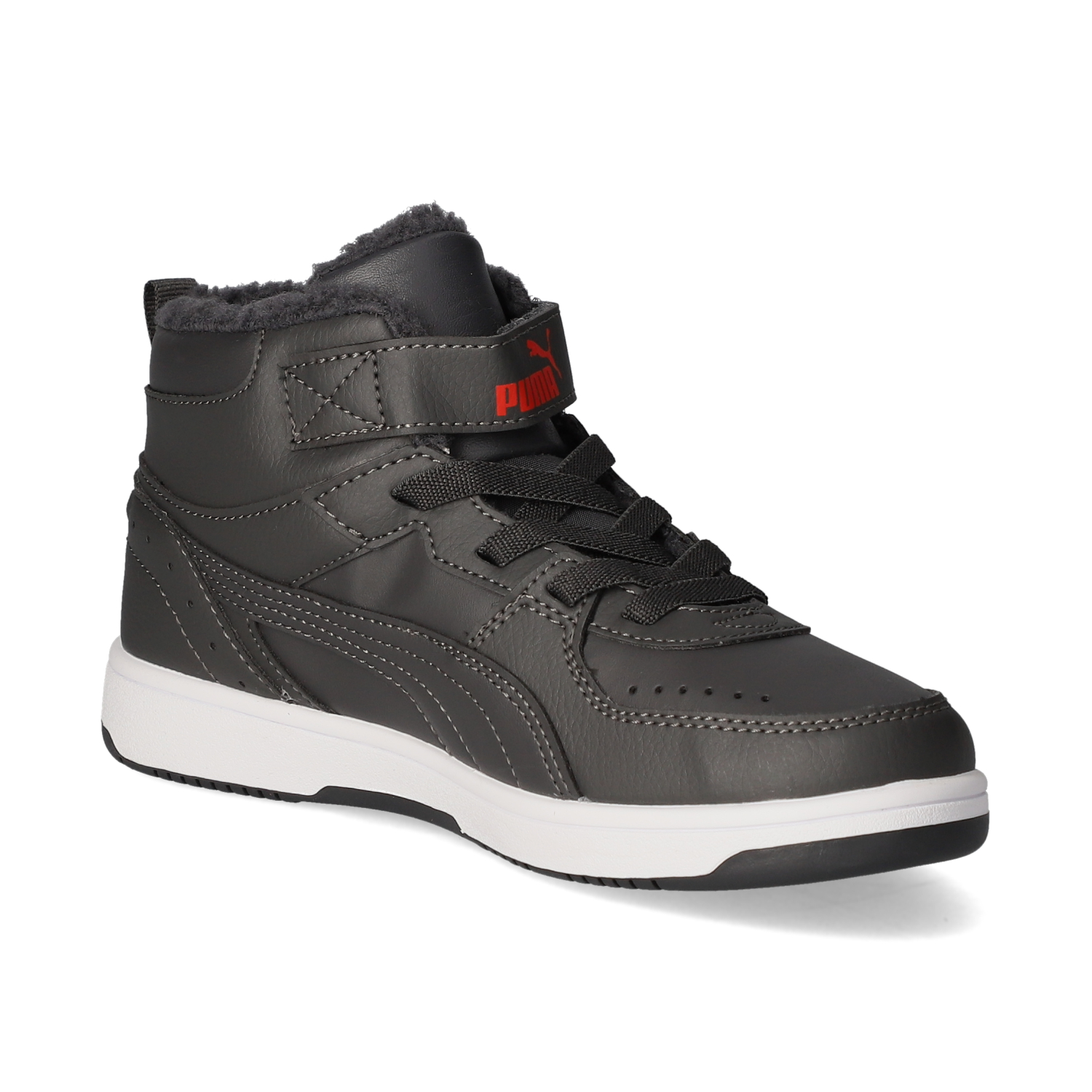 High Sneaker REBOUND JOY FUR - asphalt-high risk red