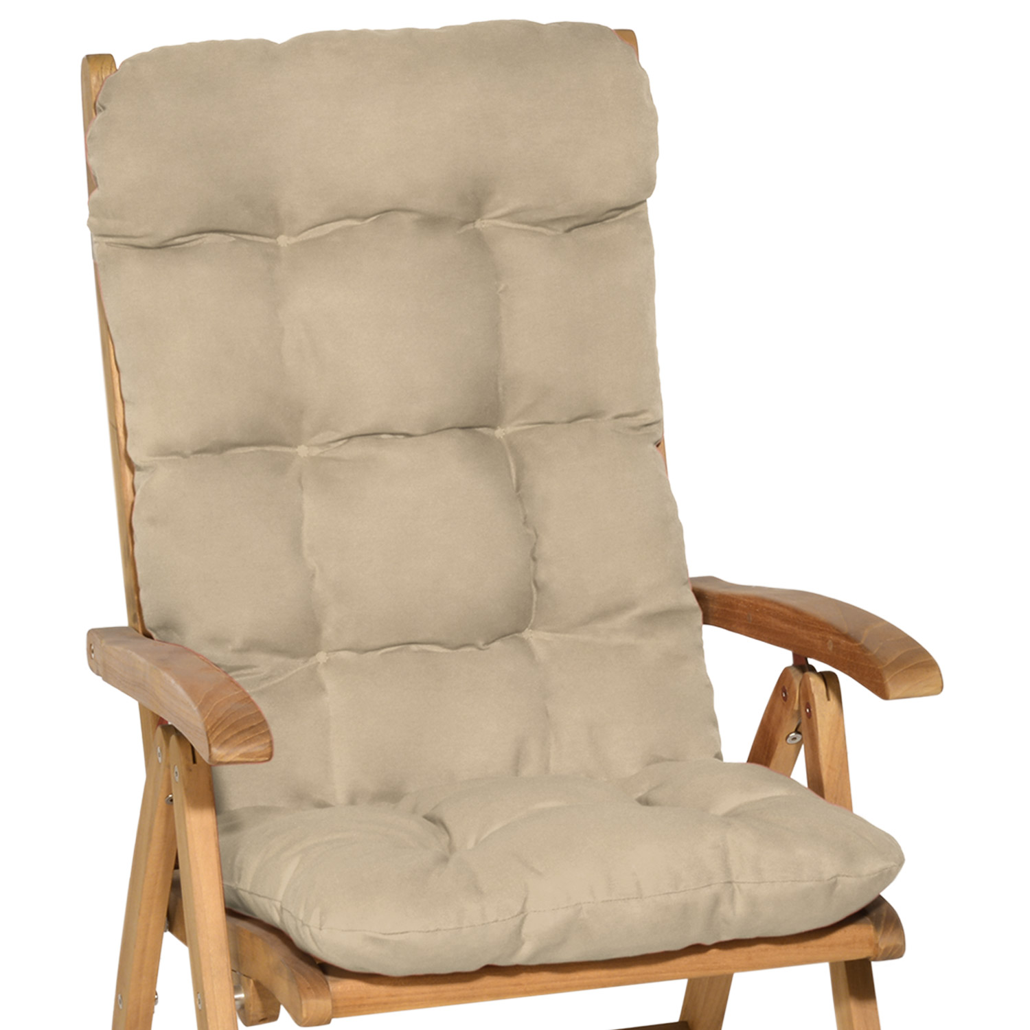 Beautissu High Back Chair Cushion 120 x 50 x 8 cm Recliner Garden Pad Cream 4054673367263 eBay