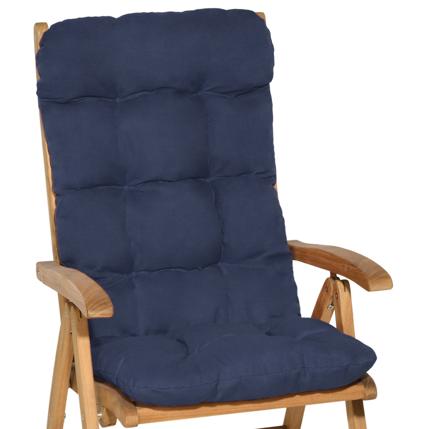 2 Set High Back Chair Cushion Pad Recliner Garden Flair HL 120x50x8cm