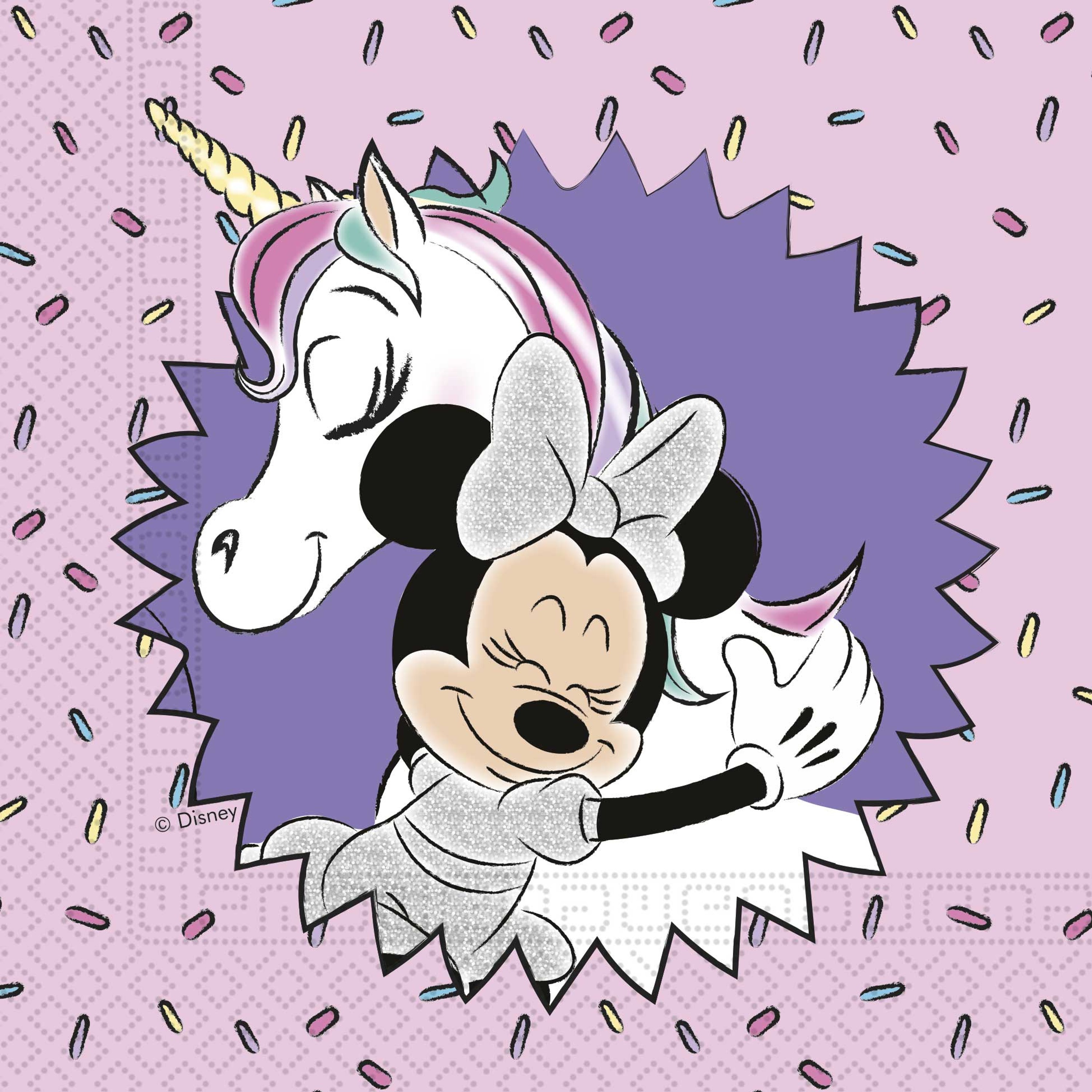 20 Servietten Minnie Einhorn / Unicorn Festartikel Schlaudt GmbH