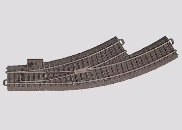 Märklin H0 24671 Bogenweiche links Innenbogen: R1 = 360 mm / 30°. Außenbogen: 30°