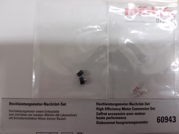 Märklin H0 60943 Hochleistungsmotor Nachrüst Set für Scheibenkollektor Motor kleiner Bauart mit 2 Digital Birnen 610080 und 2 601480 Fassungen für den digitalen Umbau