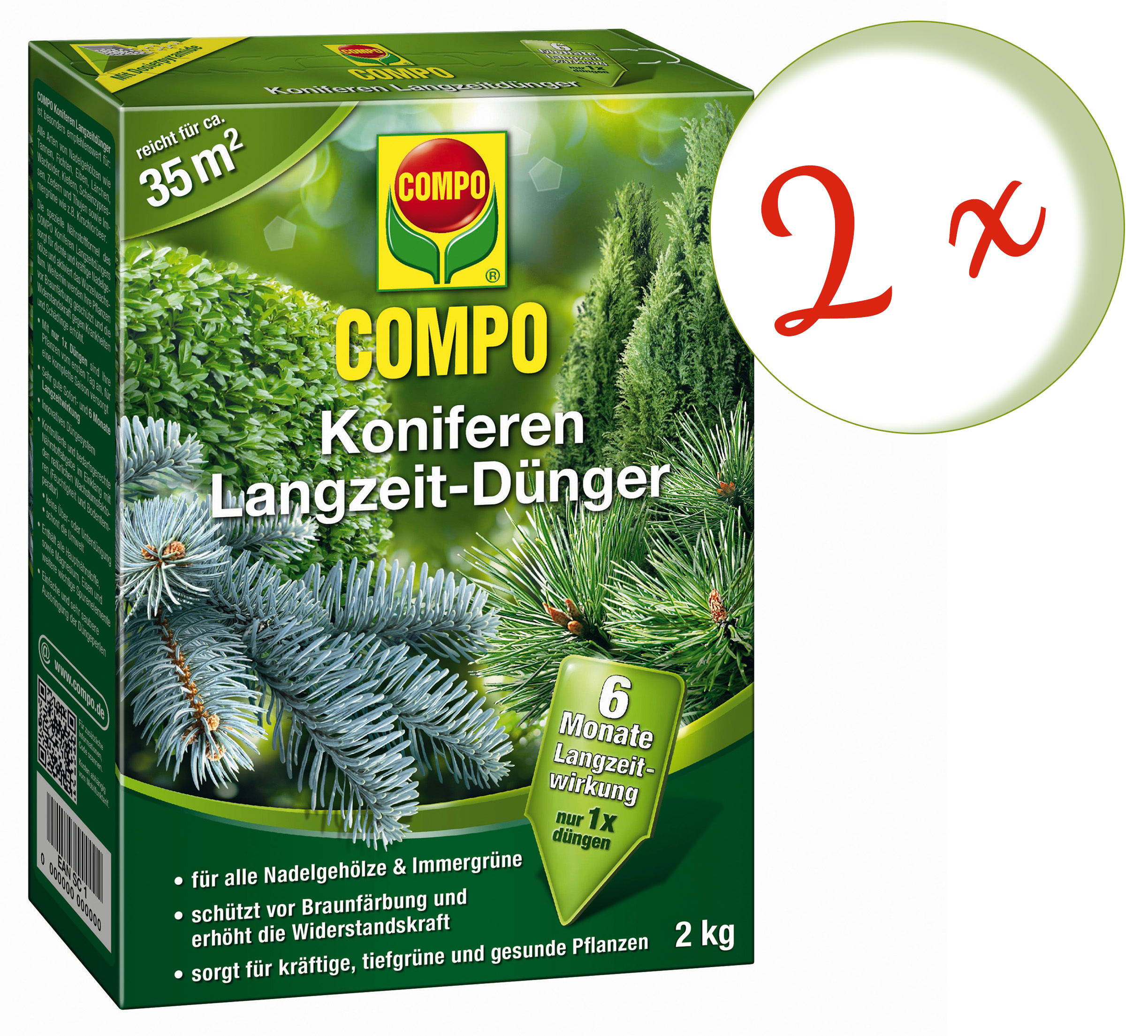 Sparset 2 X Compo Koniferen Langzeit Dunger 2 Kg Oleandershop