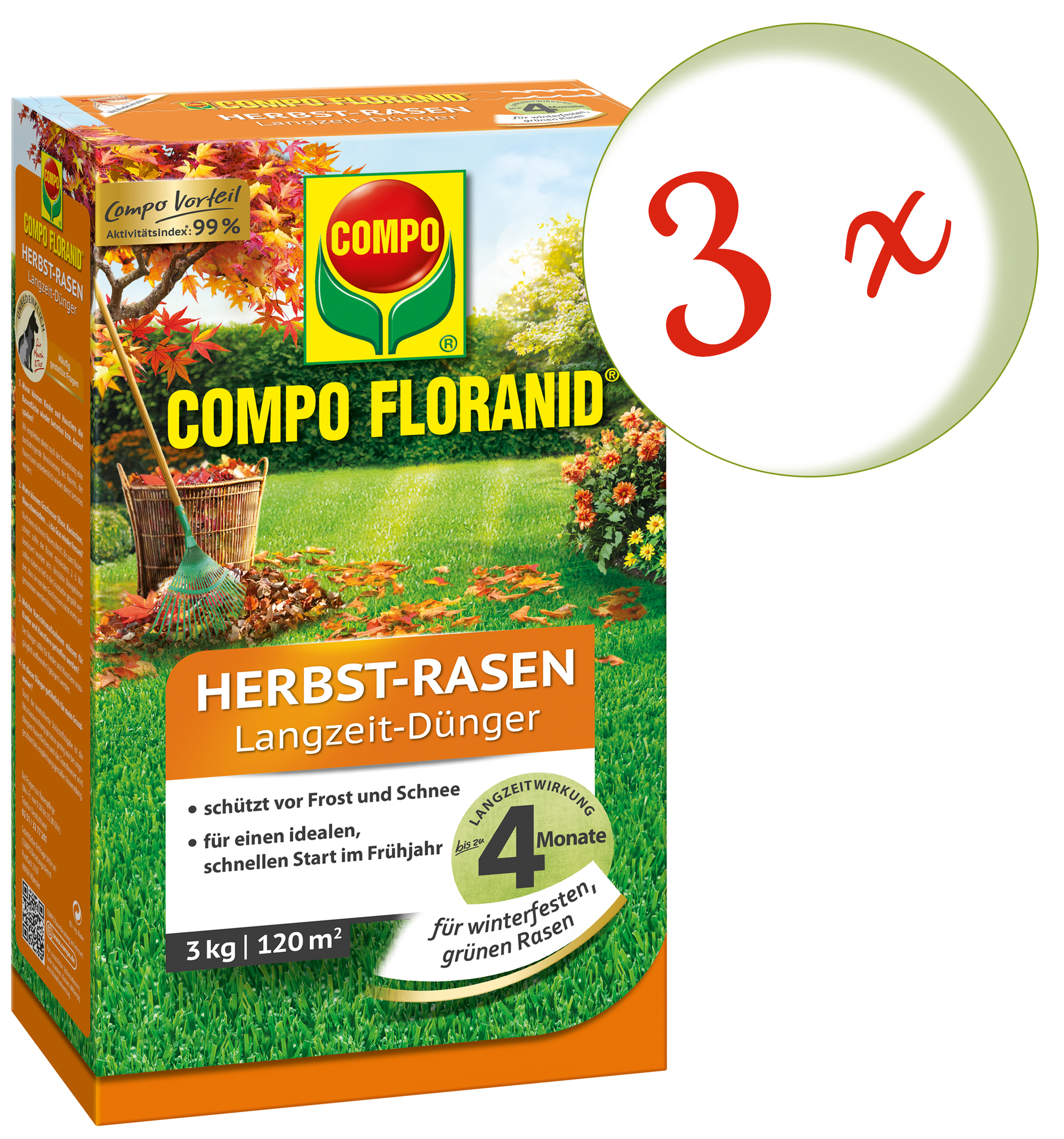 Compo Floranid Rasen-Langzeitdünger 3 kg
