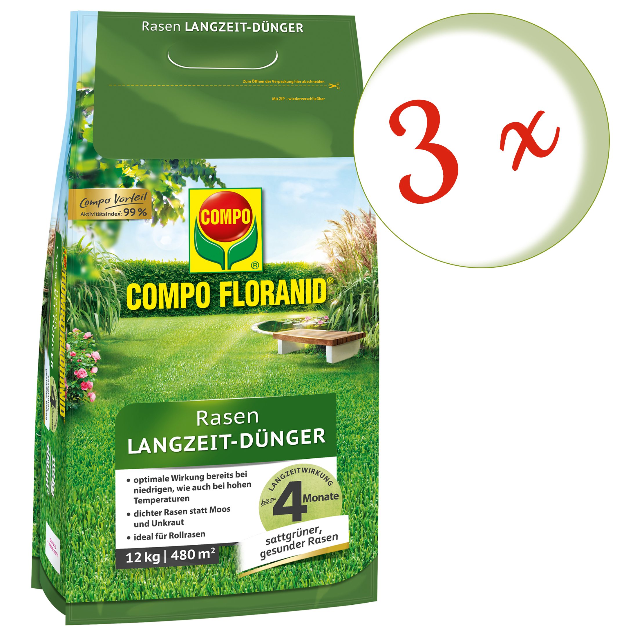 Compo Floranid Rasen-Langzeitdünger 3 kg