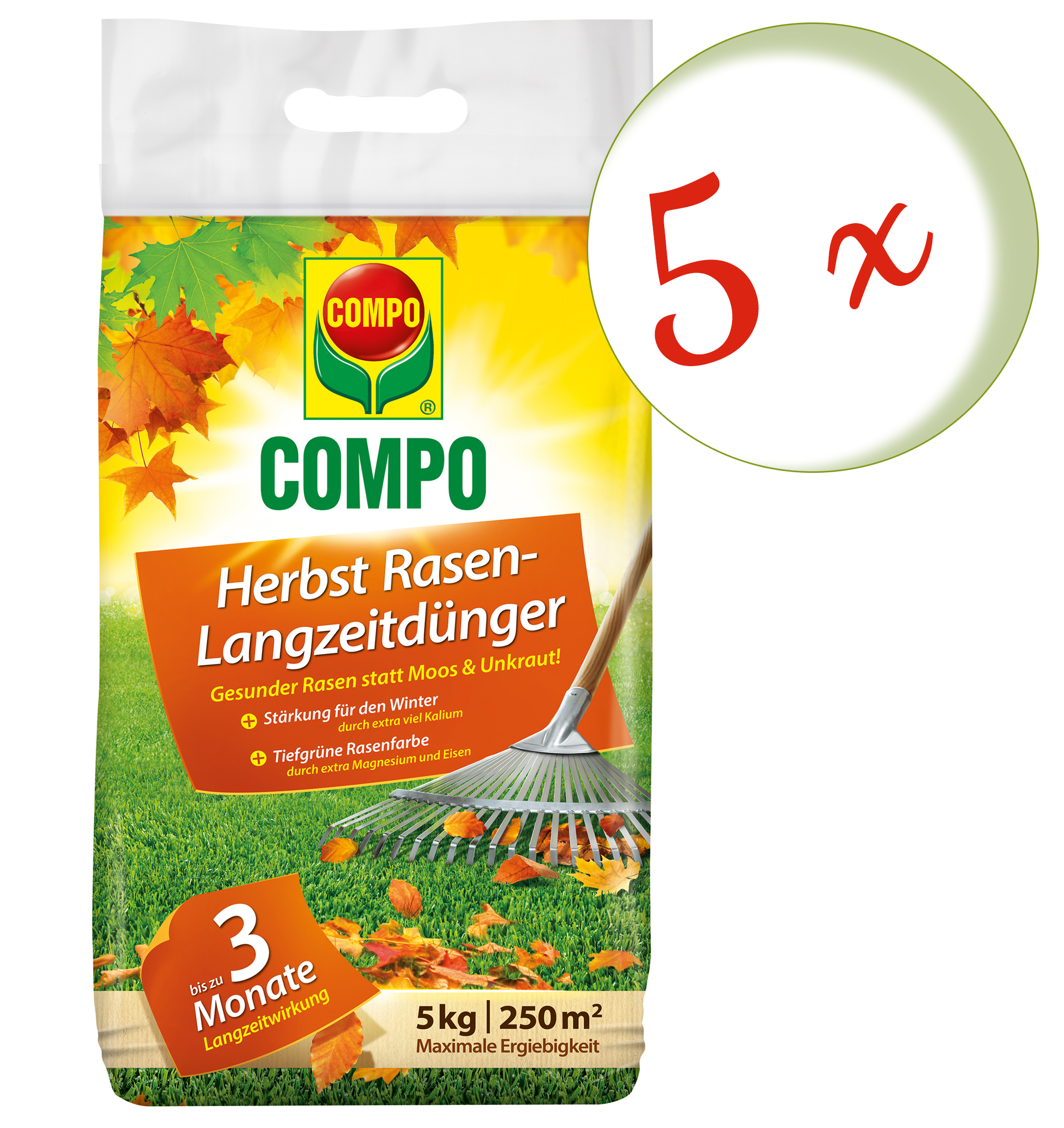 Sparset: 5 x COMPO Herbst Rasendünger mit Langzeitwirkung, 5 kg | eBay