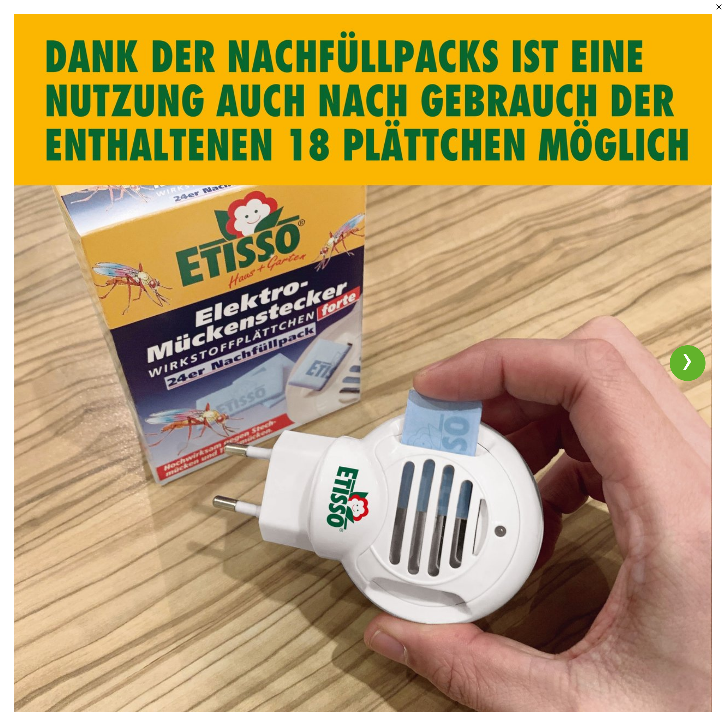 ETISSO® Elektro-Mückenstecker forte, 1 Set ( 1 Gerät + 18  Wirkstoffplättchen)