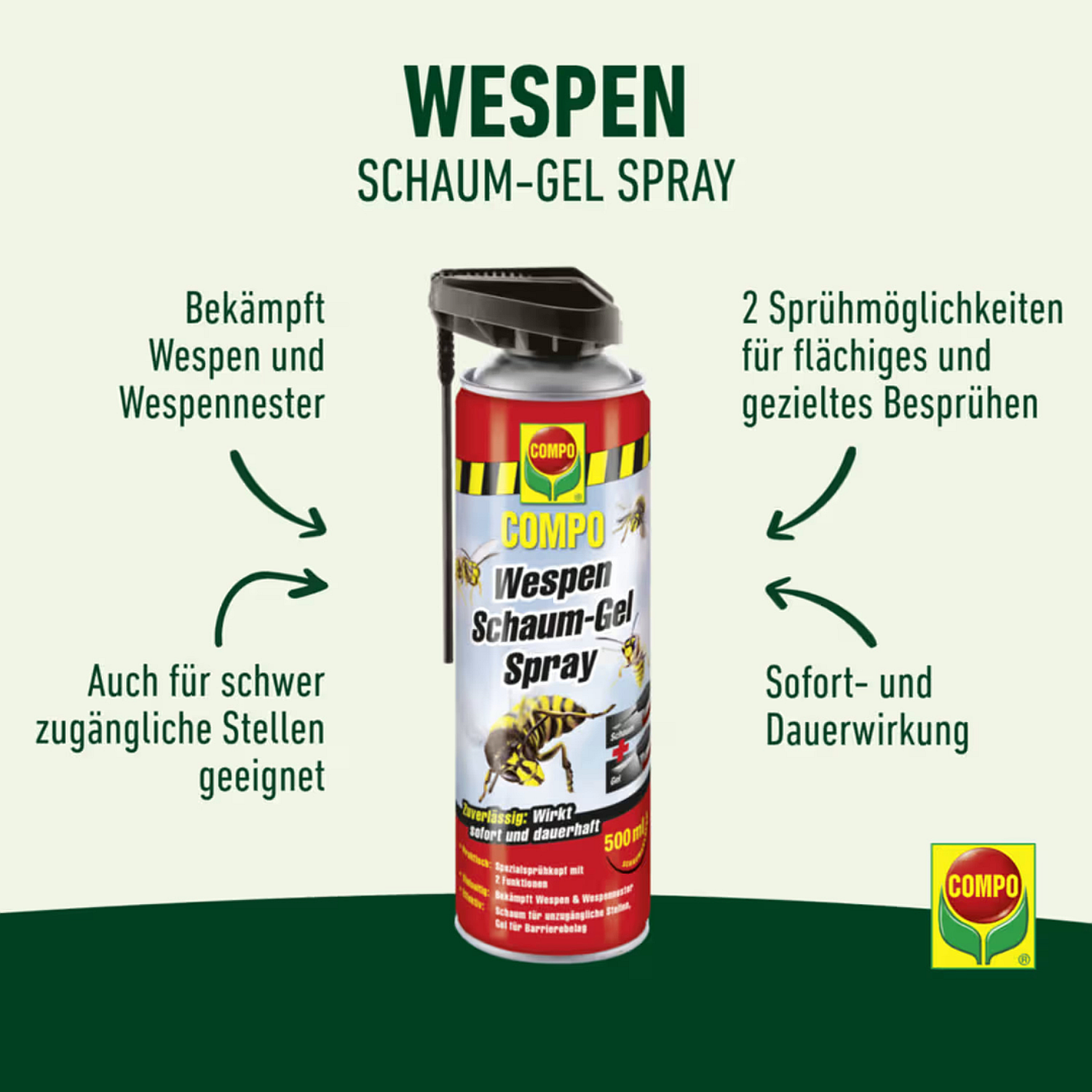 COMPO Wespen Schaum-Gel Spray N, 500 ml