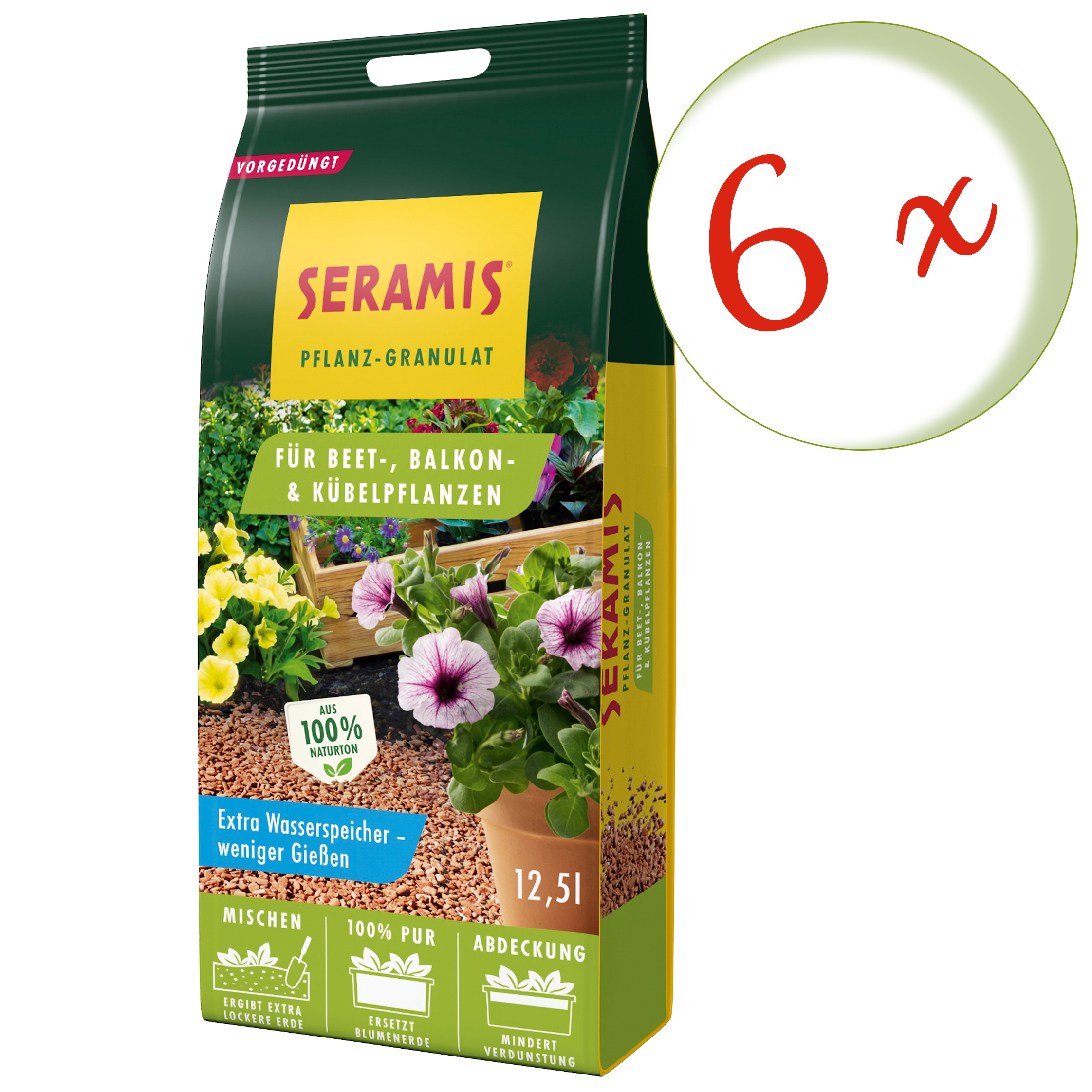 Sparset: 6 x SERAMIS® Pflanz-Granulat für Beet-, Balkon ...