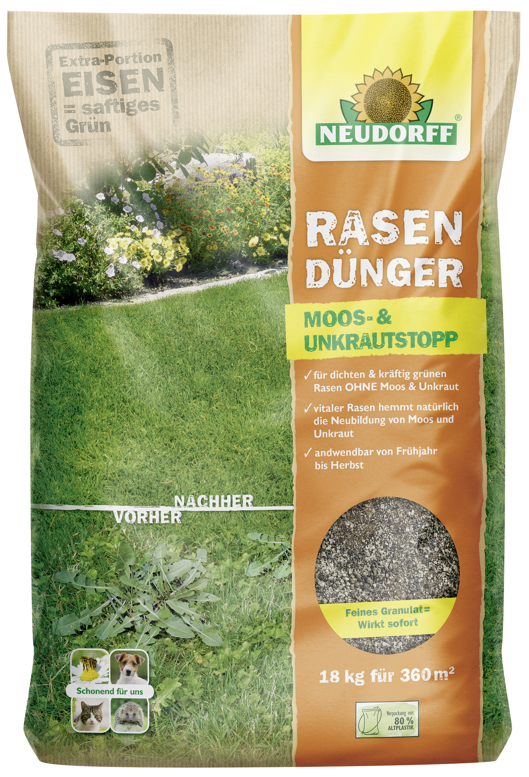 NEUDORFF RasenDnger Moos- & UnkrautStopp, 18 kg | Oleandershop