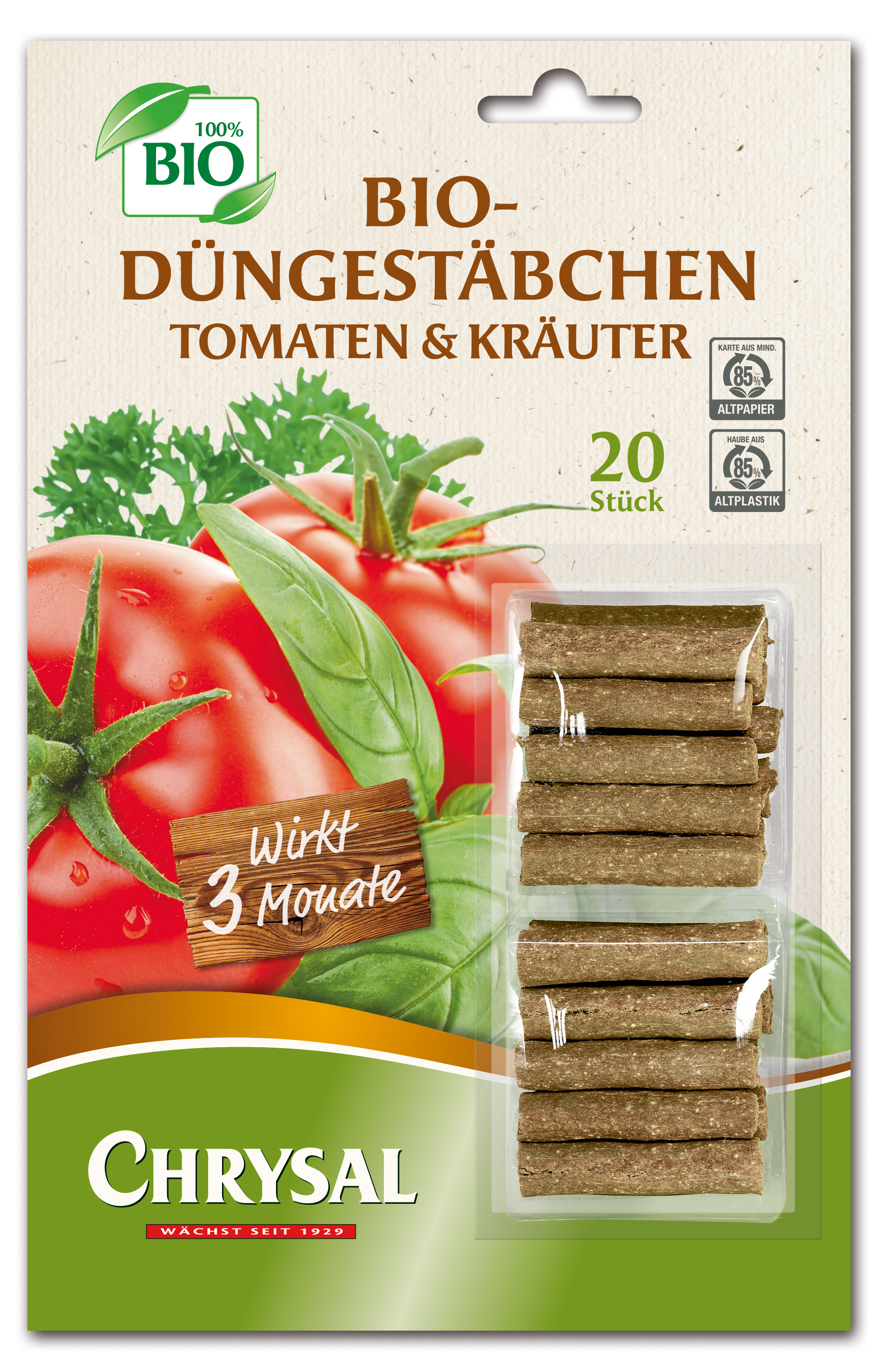 CHRYSAL Bio-Dngestbchen Tomaten & Kruter, 20 Stck | Oleandershop24