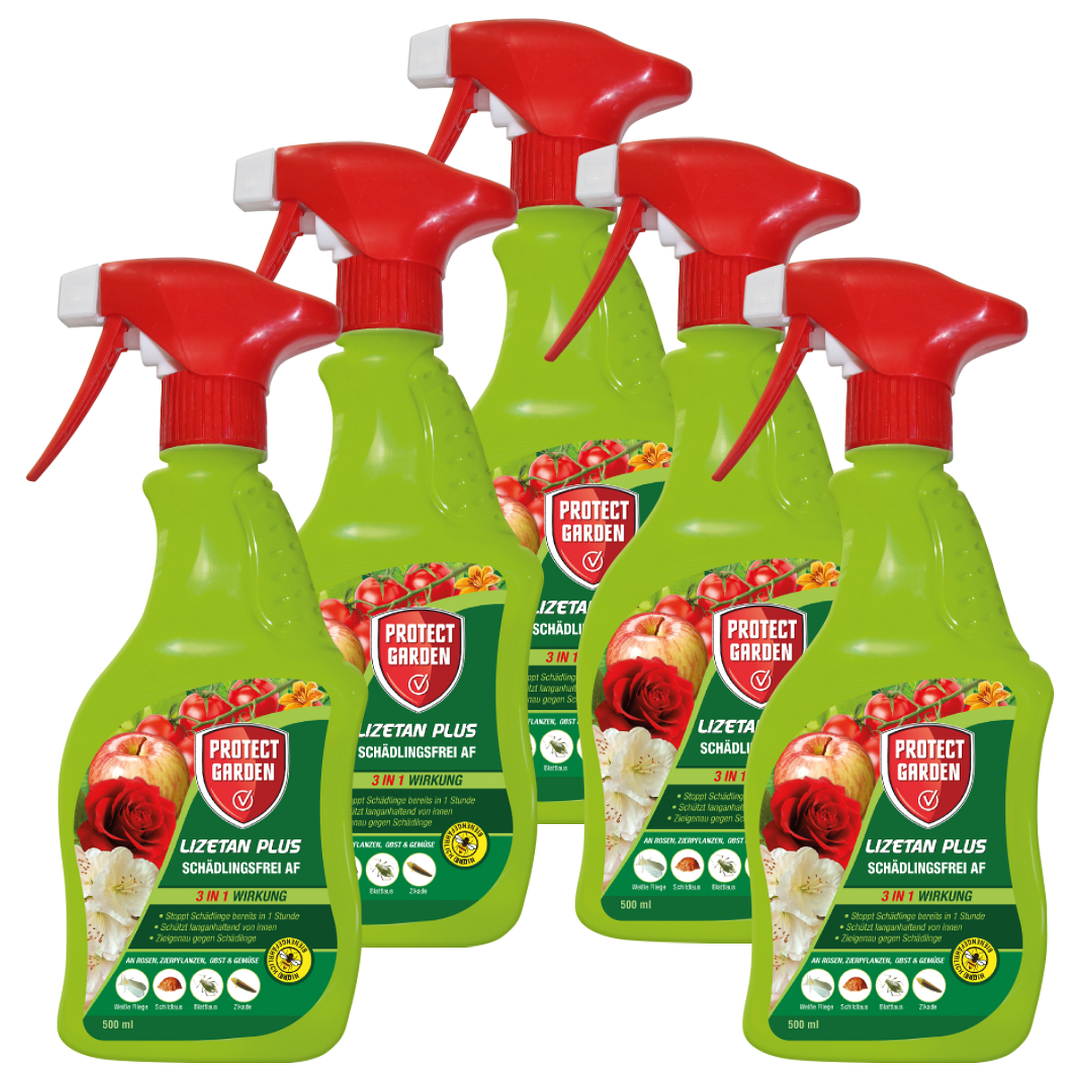 Sparset: 5 x PROTECT GARDEN Lizetan Plus Schdlingsfrei AF, 500 ml |  Oleandershop