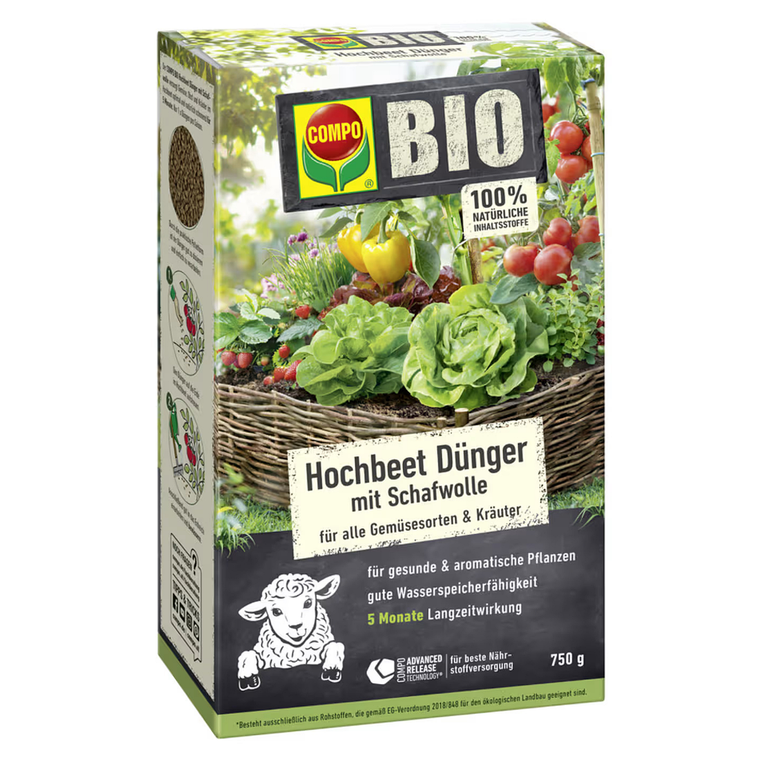 COMPO BIO Hochbeet Dnger mit Schafwolle, 750 g | Oleandershop24