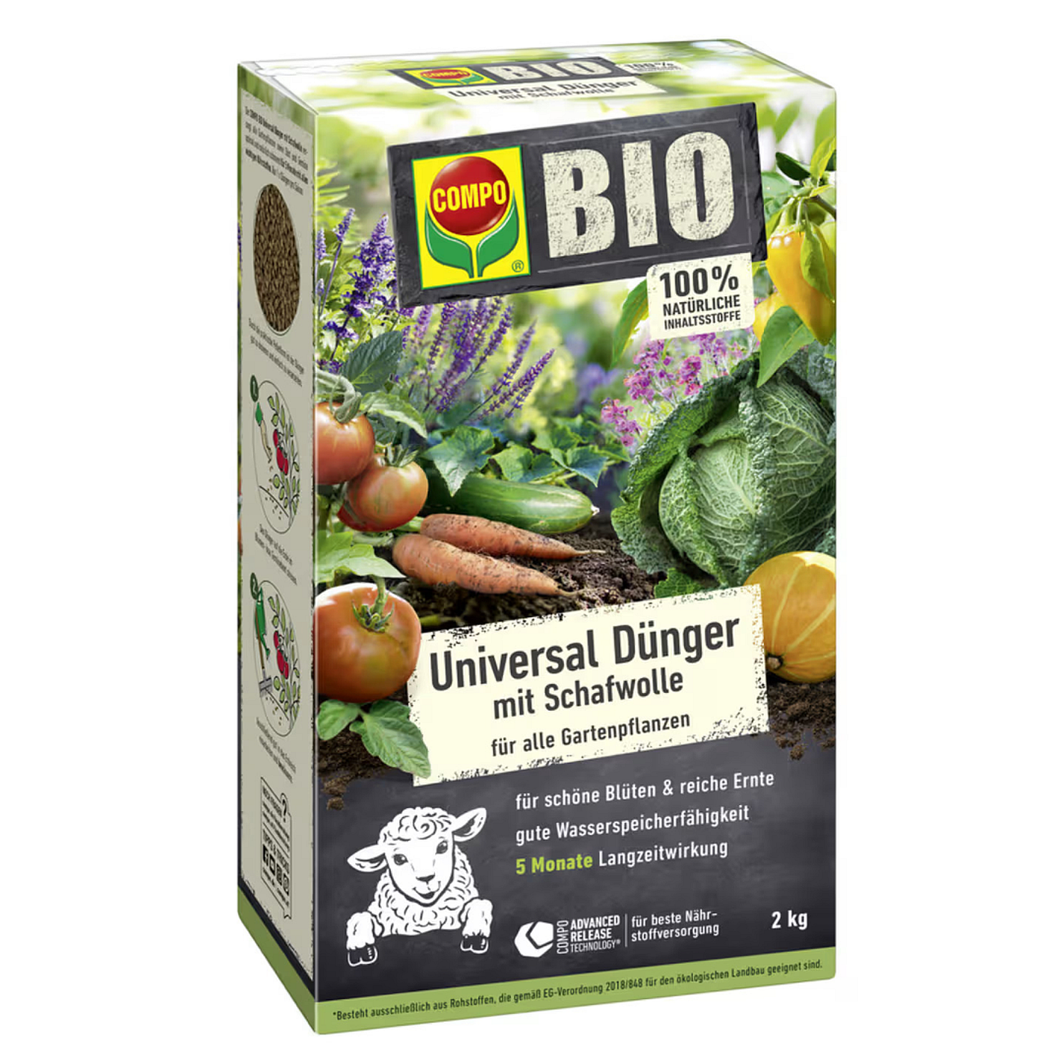 COMPO BIO Universal Dnger mit Schafwolle, 2 kg | Oleandershop
