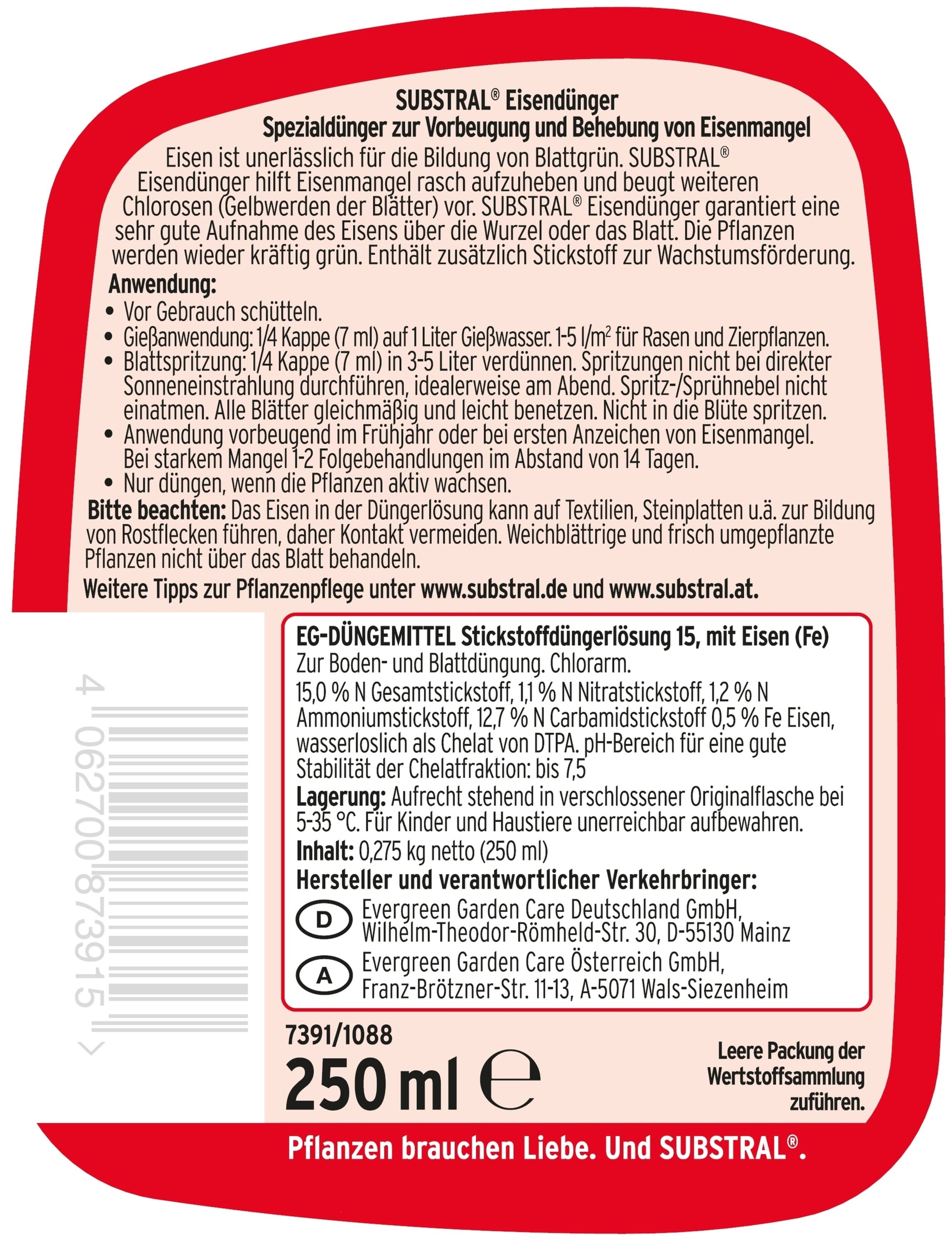 SUBSTRAL Eisendnger, 250 ml | Oleandershop